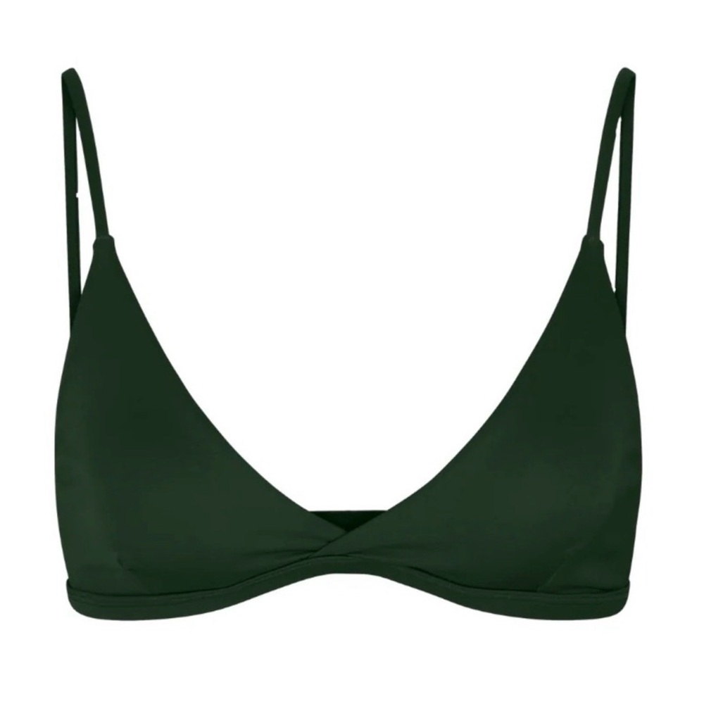 Left On Friday Dark Green Triangle Bralette with Slim Straps